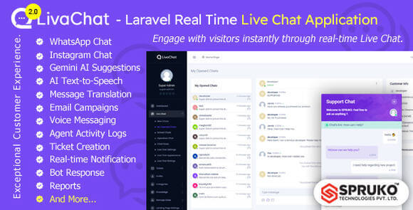 LivaChat v2.0 Nulled - Real-Time Live Chat CRM to Boost Sales & Support Script