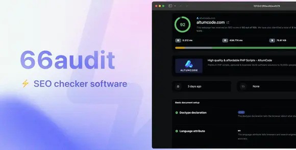 66audit v18.0.0 Nulled - PHP SEO Audits Software