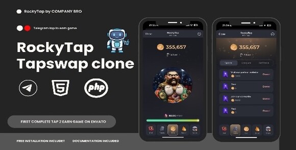 Rocky v1.0 - TapSwap Like Telegram Clicker Game